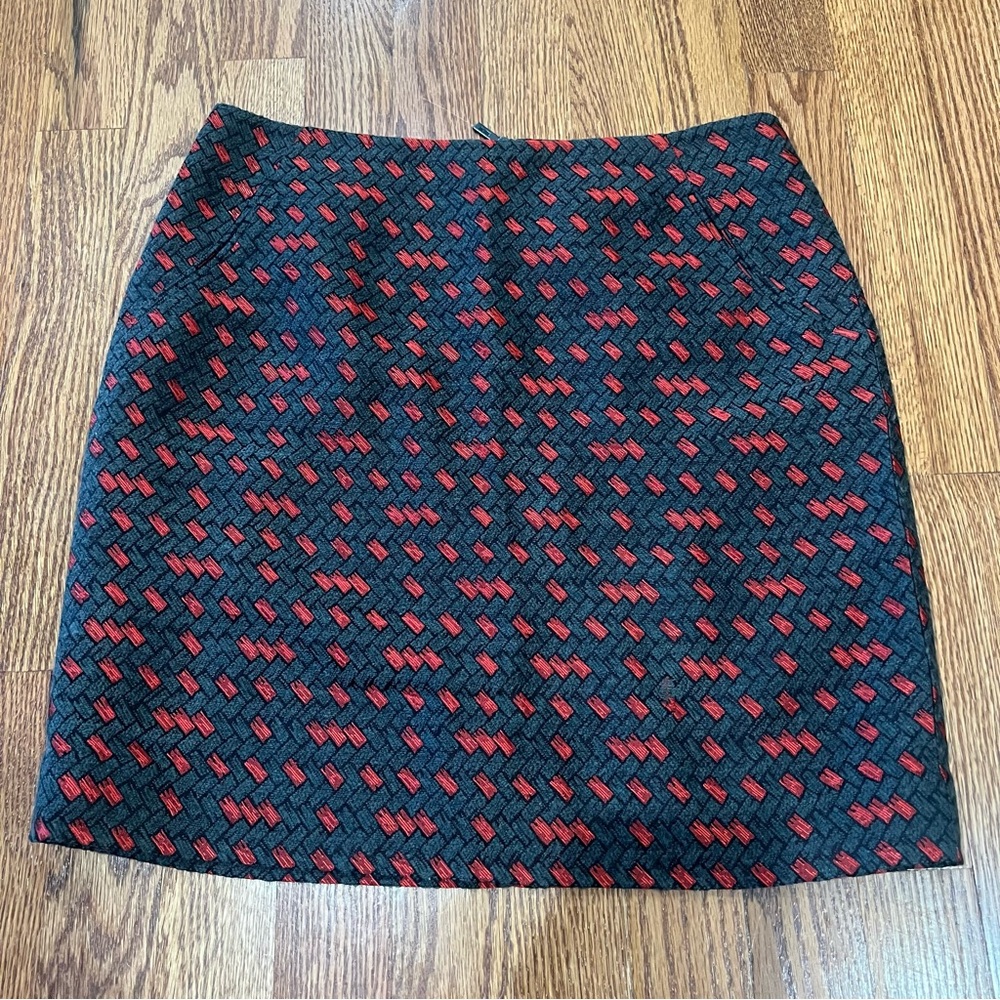 MISS WU RED AND BLACK MINI SKIRT WITH POCKETS SIZE 6